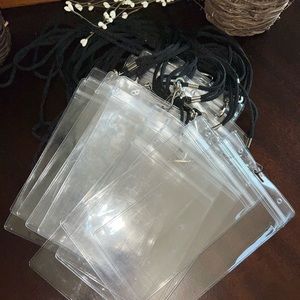 16 Lanyards with clear ID holders.